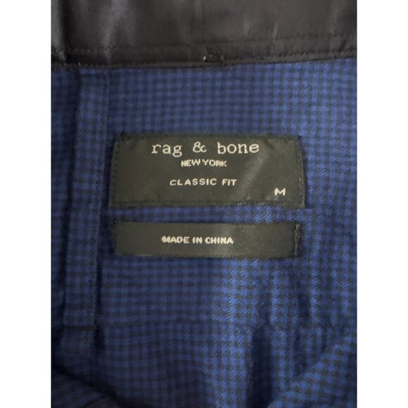RAG & BONE plaid classic fit Shirt size L color blue NWOT - Picture 2 of 5